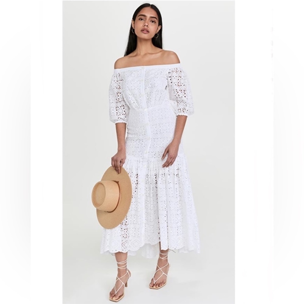 VERONICA BEARD Cali Eyelet Dress White  Sz 6